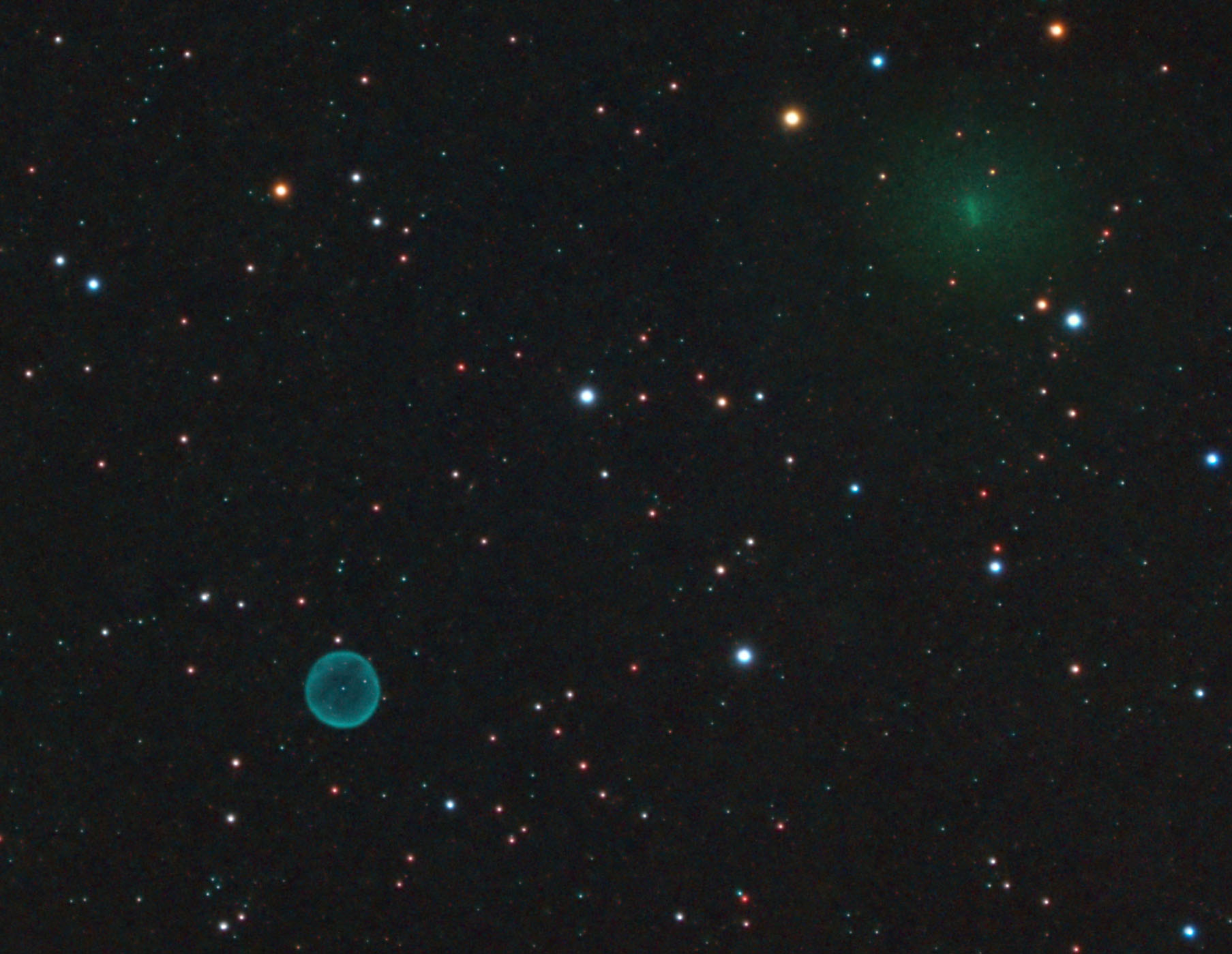 Abell 39 - PK047+42.1 & The unexpected comet C/2020 R4 ATLAS